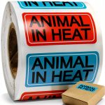 Animal in Heat Veterinary Labels 500pcs 1x2 Inch - Well Tile Labels-0