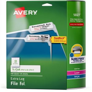 Avery TrueBlock Extra Large File Folder Labels 450 White (5027)-0