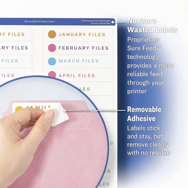 Avery File Folder Labels with Sure Feed, 750 Removable Assorted Labels-2